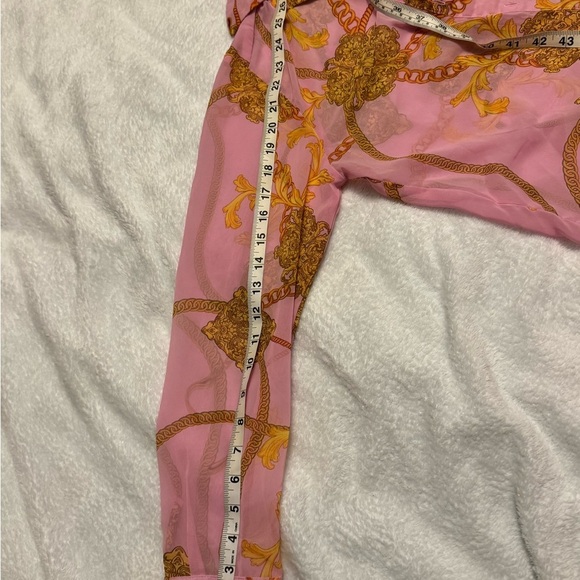 Print Sheer Button-Up Blouse (Size S) - Picture 6 of 6